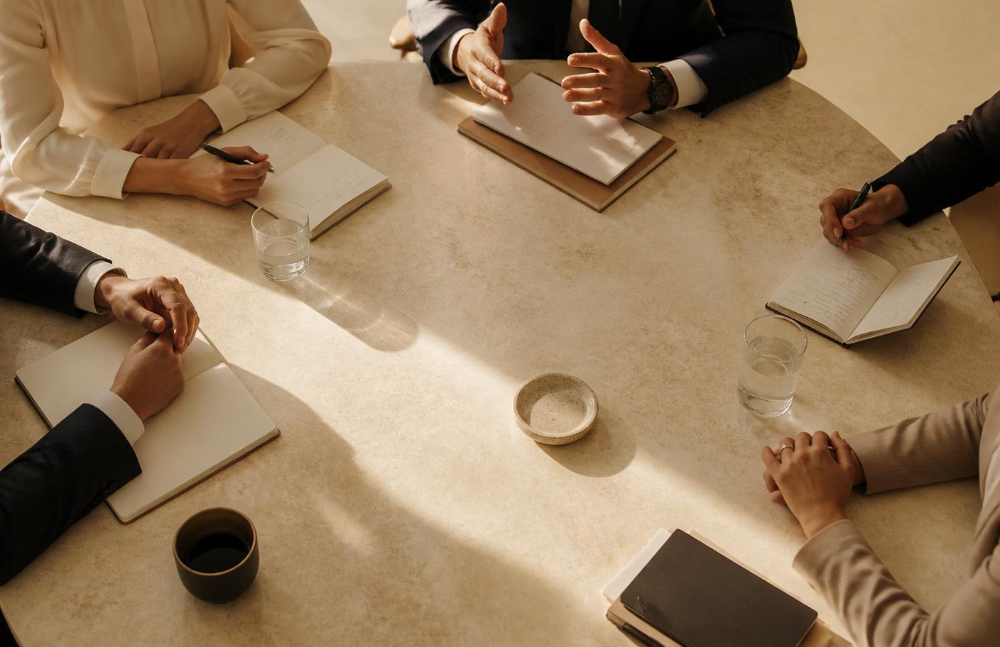 Session en cercle — échanges entre dirigeants